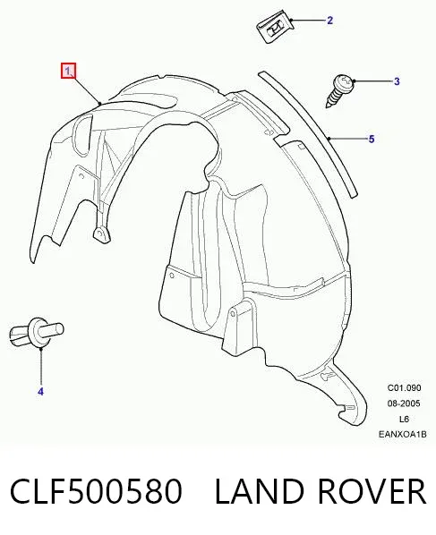 Подкрылок задний правый CLF500580 Land Rover