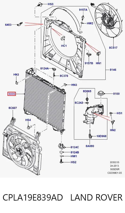 Радиатор CPLA19E839AD Land Rover