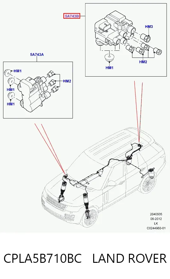 Блок клапанов регулируемой подвески задний CPLA5B710BC Land Rover