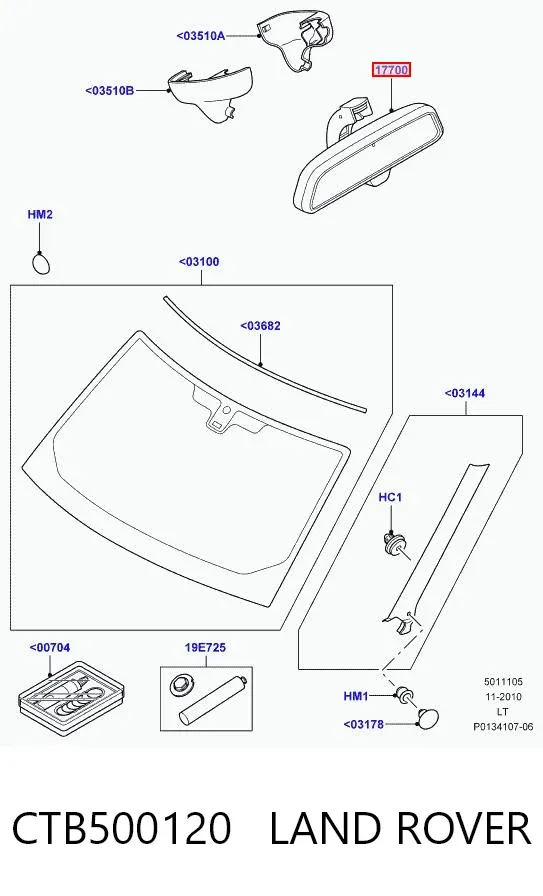 Зеркало заднего вида CTB500120 Land Rover
