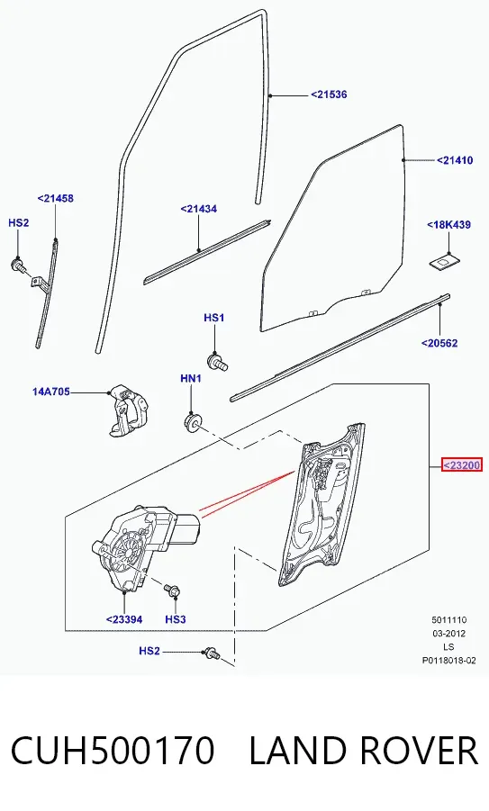 Стеклоподъемник передней левой двери Land Rover Discovery III