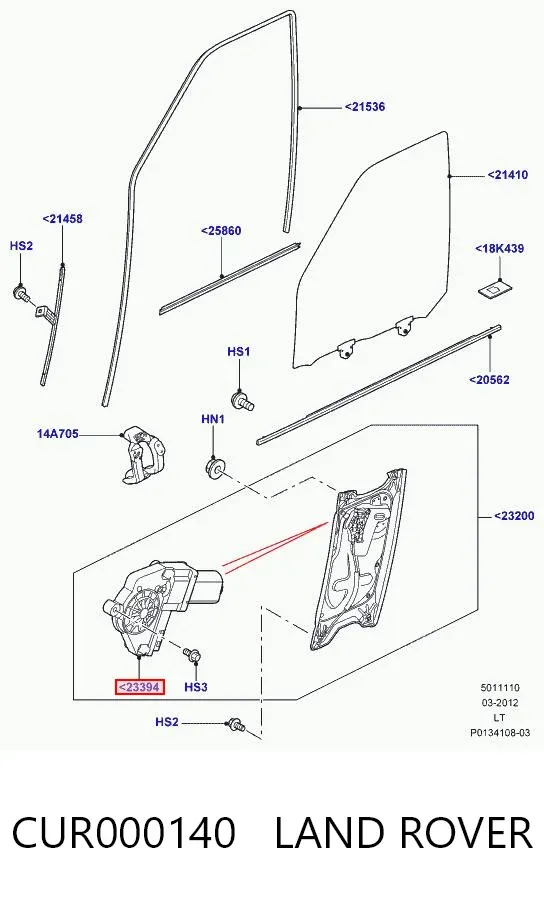 Мотор стеклоподъемника двери передней правой CUR000140 Land Rover