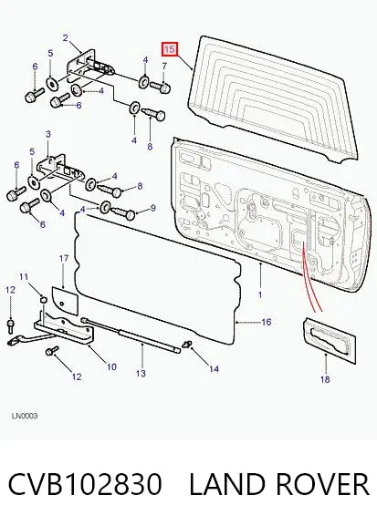 Стекло багажника двери 3/5-й задней (ляды) CVB102830 Land Rover