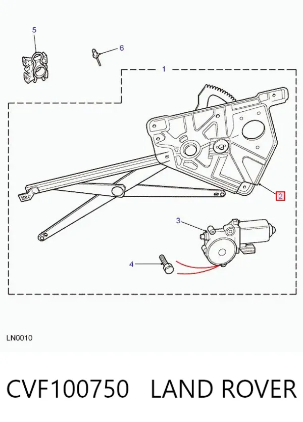 Стеклоподъемник передней левой двери CVF100750 Land Rover