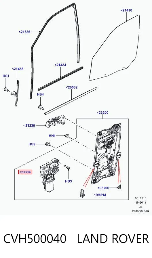 Мотор стеклоподъемника двери передней правой CVH500040 Land Rover