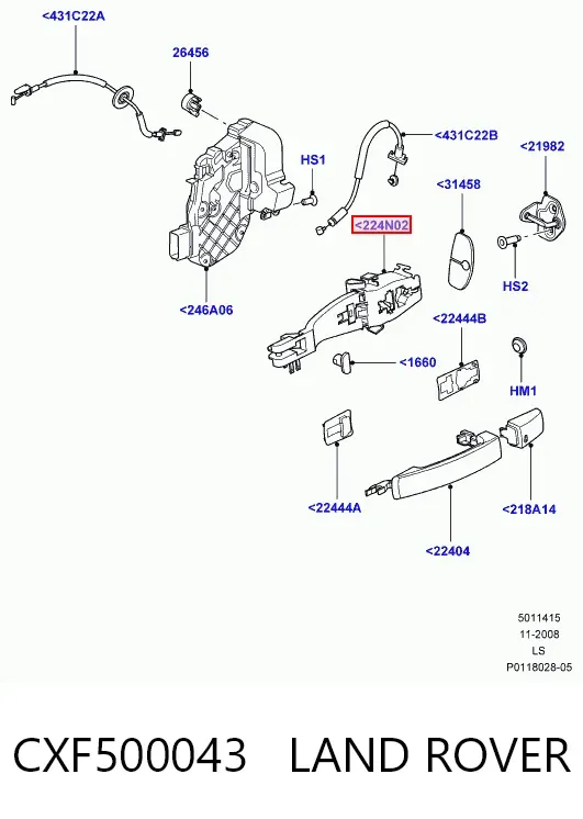 Держатель наружной ручки двери передней правой CXF500043 Land Rover