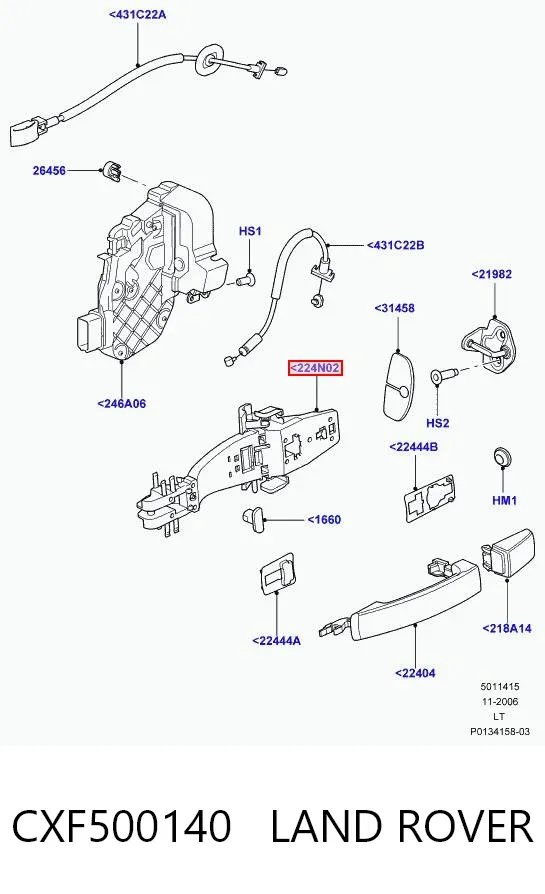 Держатель наружной ручки двери передней правой CXF500140 Land Rover