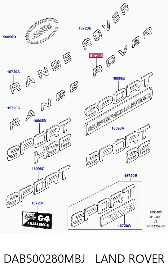 Эмблема крышки багажника Land Rover Range Rover SPORT I