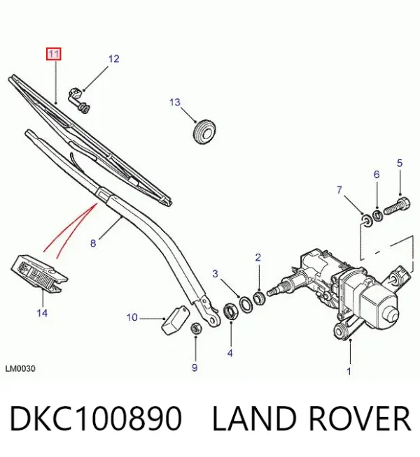 Дворник задний DKC100890 Land Rover