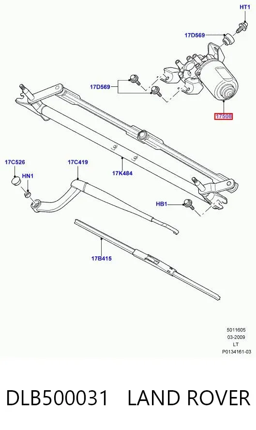 Мотор дворников DLB500031 Land Rover