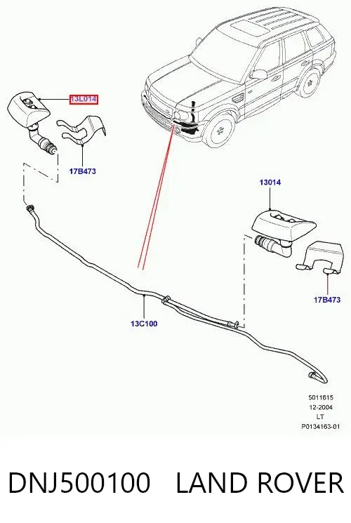 Форсунка омывателя фары передней правой DNJ500100 Land Rover