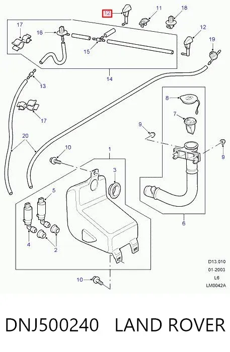 Форсунка омывателя DNJ500240 Land Rover