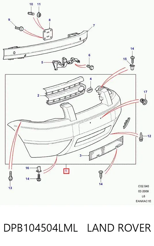 Передний бампер DPB104504LML Land Rover