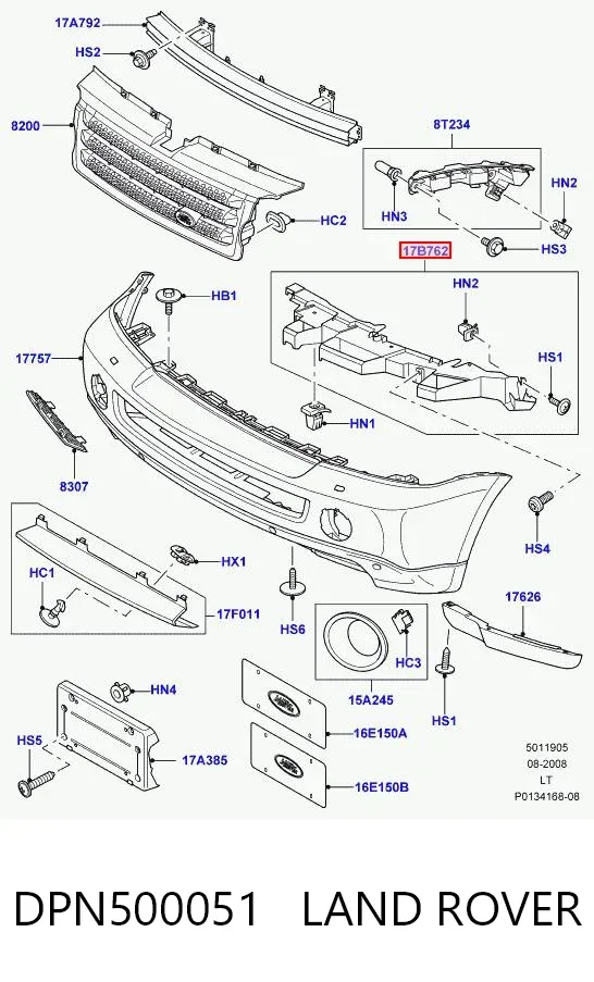 Кронштейн бампера переднего левый DPN500051 Land Rover