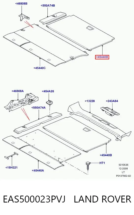 Облицовка багажного отсека нижняя EAS500023PVJ Land Rover