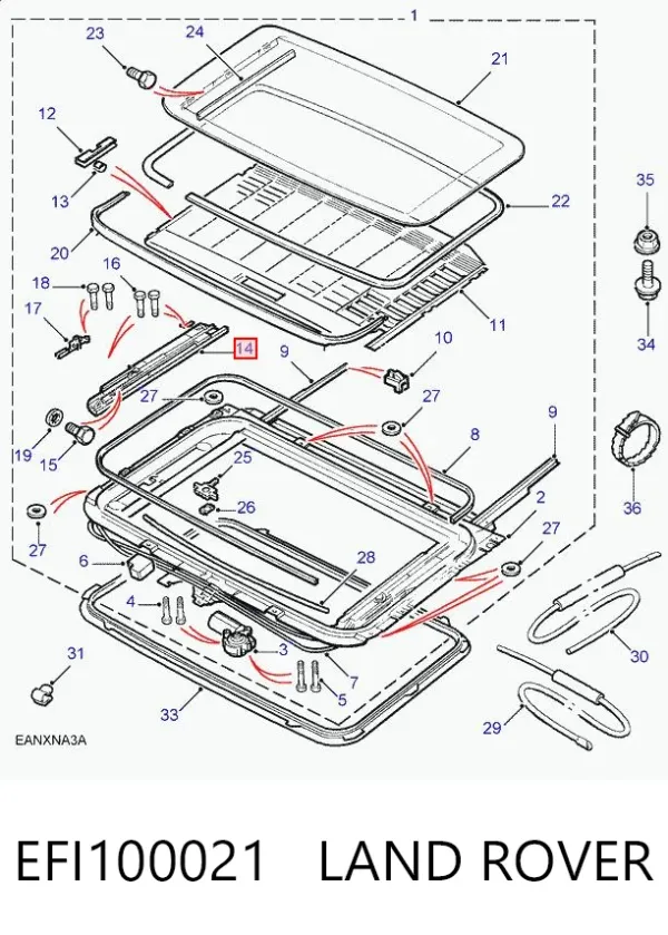 Направляющая люка EFI100021 Land Rover