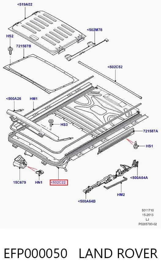 Рама люка EFP000050 Land Rover