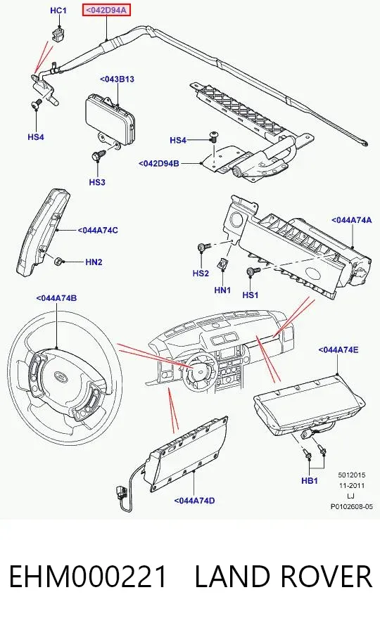 Шторка боковая, правая EHM000221 Land Rover