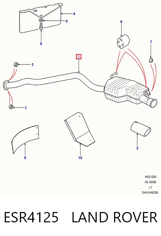 Глушитель задний ESR4125 Land Rover