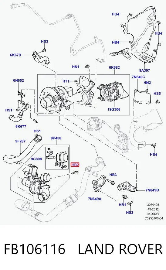 Пистон крепления переднего бампера FB106116 Land Rover