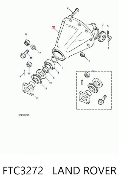 Дифференциал передний LAND ROVER FTC3272