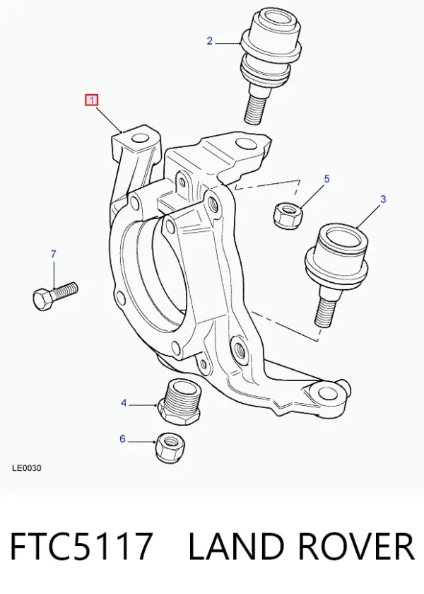 Цапфа передняя левая FTC5117 Land Rover