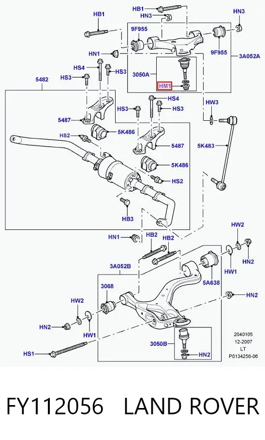 Болт (гайка) крепежа FY112056 Land Rover