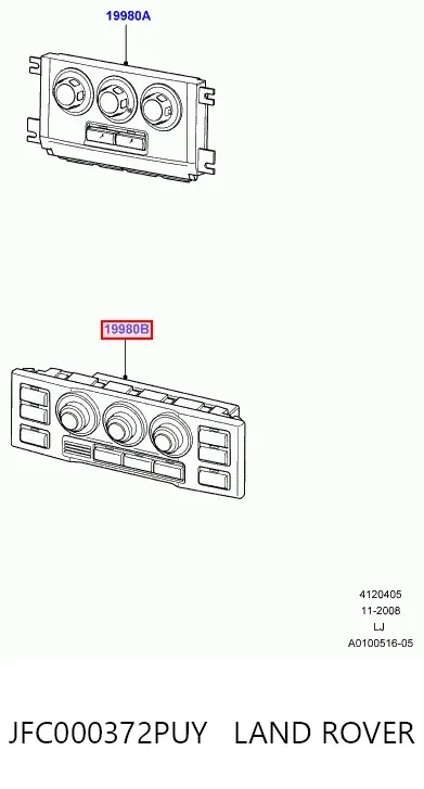 Блок управления кондиционером JFC000372PUY Land Rover