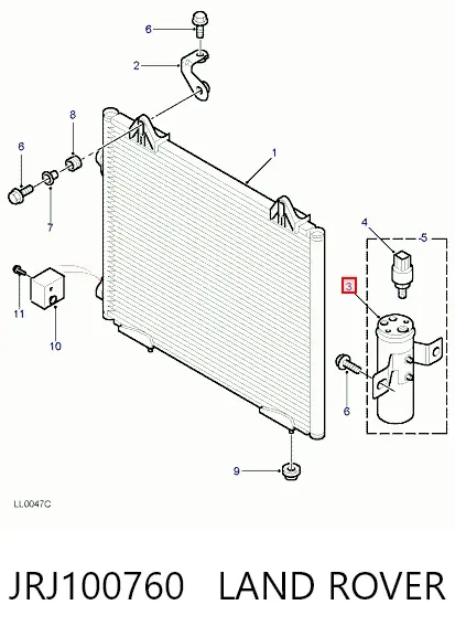 Осушитель кондиционера JRJ100760 Land Rover