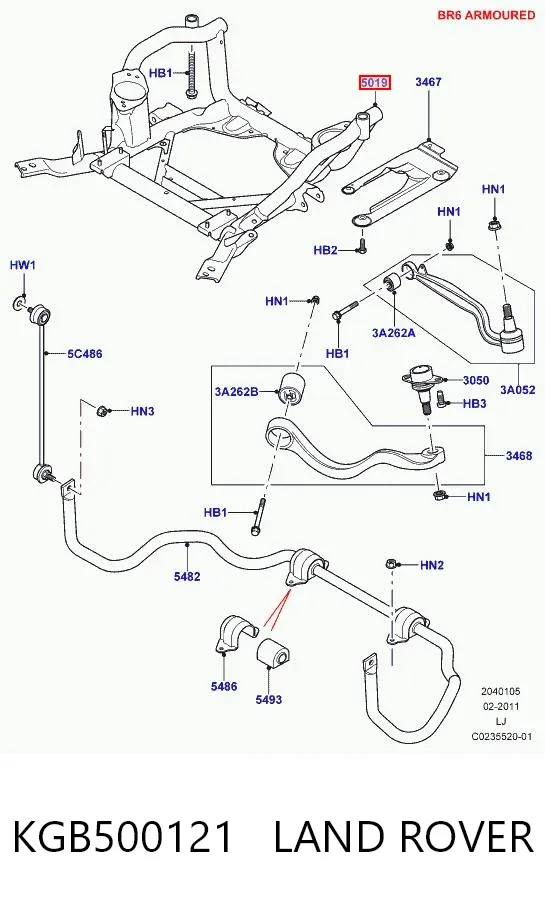 Подрамник передний KGB500121 Land Rover