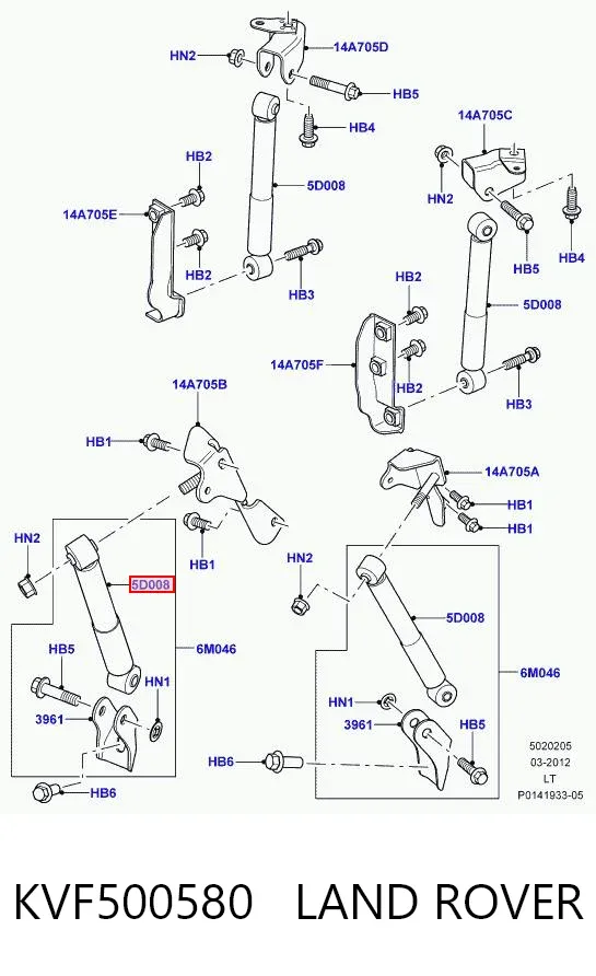 Амортизатор кабины KVF500580 Land Rover