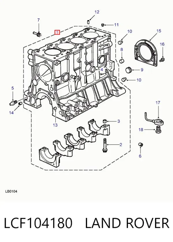 Блок цилиндров двигателя LCF104180 Land Rover