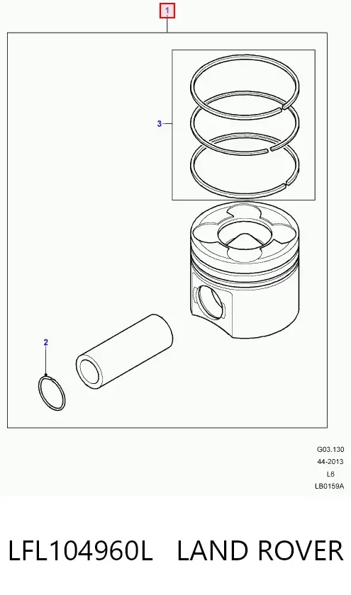 Поршень на 1 цилиндр LFL104960L Land Rover
