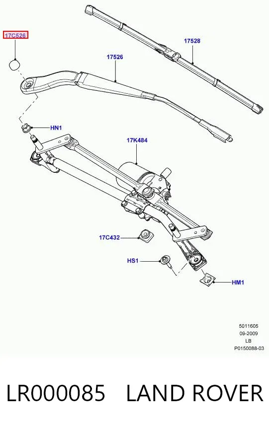 Заглушка гайки крепления поводка переднего дворника HMPW710461S300 Hmpx