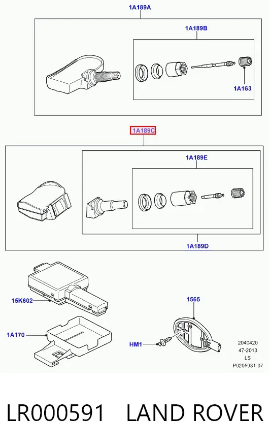 Датчик давления в шинах LR000591 Land Rover