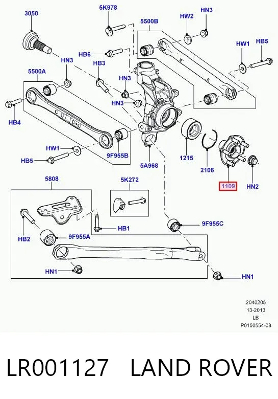 Задняя ступица LR001127 Land Rover