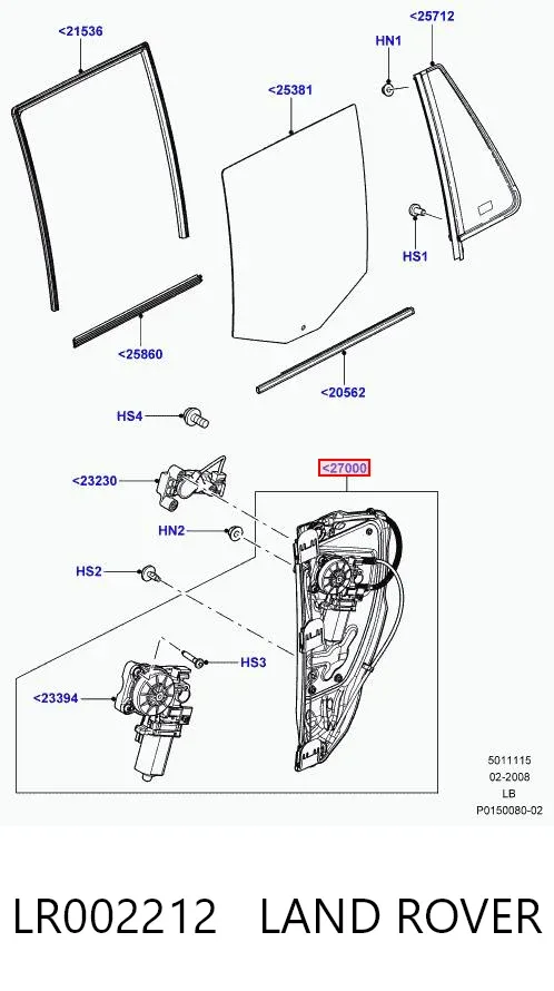 Механизм стеклоподъемника двери задней левой LR002212 Land Rover