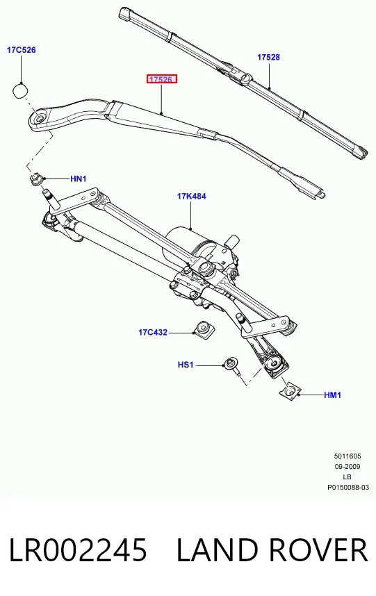 Поводок стеклоочистителя LR002245 Land Rover