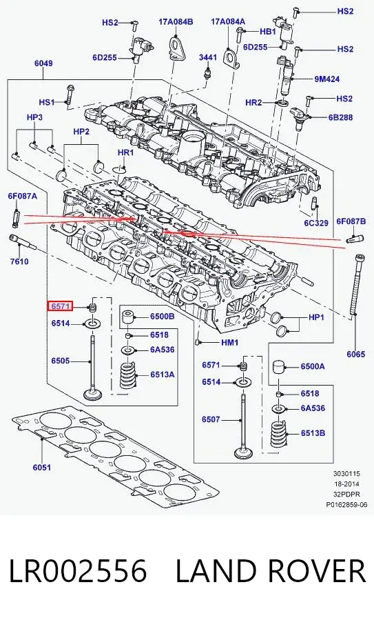 Сальники клапанов LR002556 Land Rover