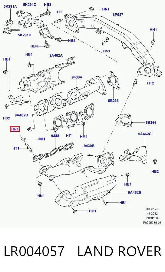 Гайка выпускного коллектора LR004057 Land Rover