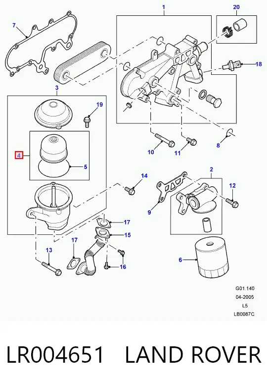 Масляный фильтр LR004651 Land Rover