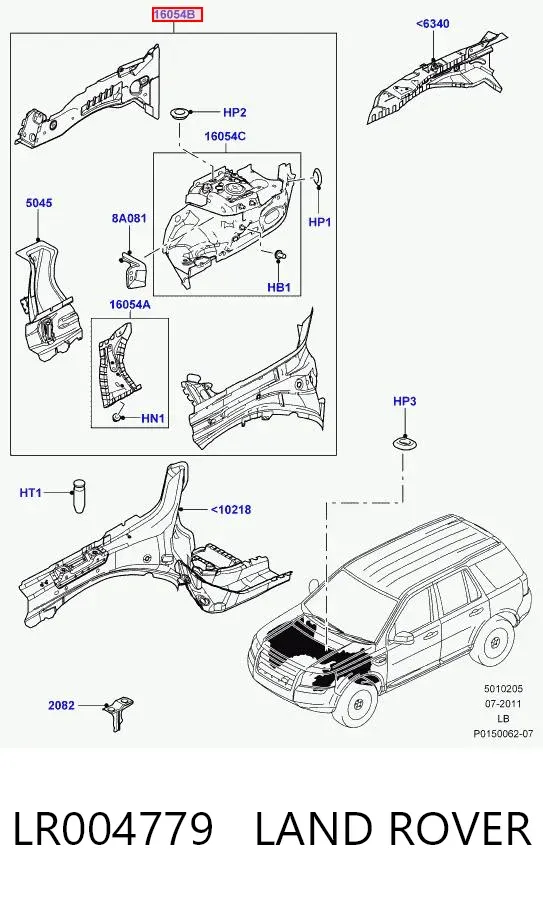 Арка крыла переднего правого LR004779 Land Rover