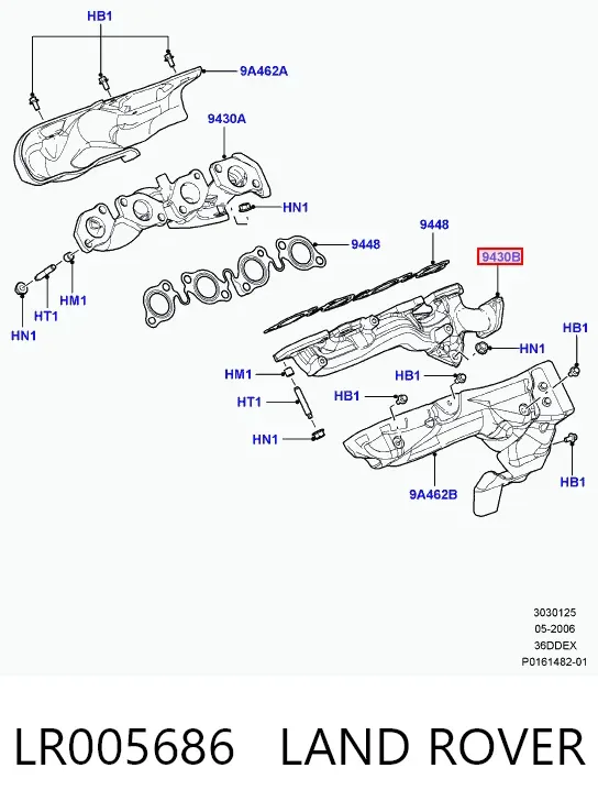 Коллектор выпускной левый LR005686 Land Rover