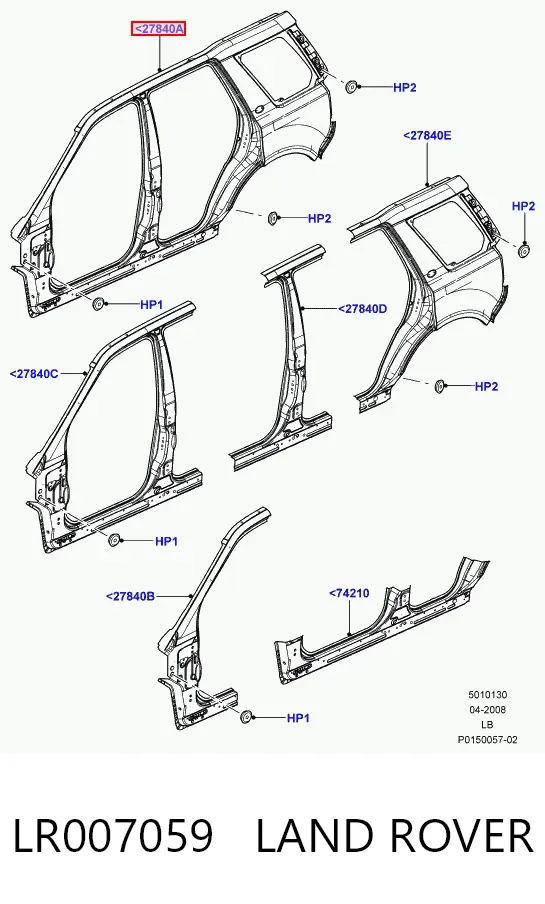 Боковина кузова левая LR007059 Land Rover