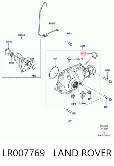 Сальник хвостовика редуктора переднего моста LAND ROVER LR007769