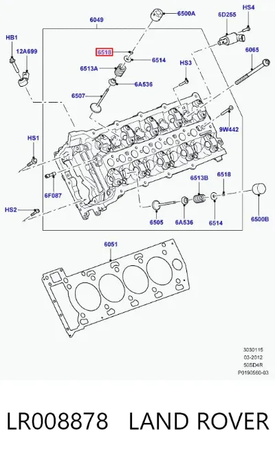 Сухарь клапана LAND ROVER LR008878