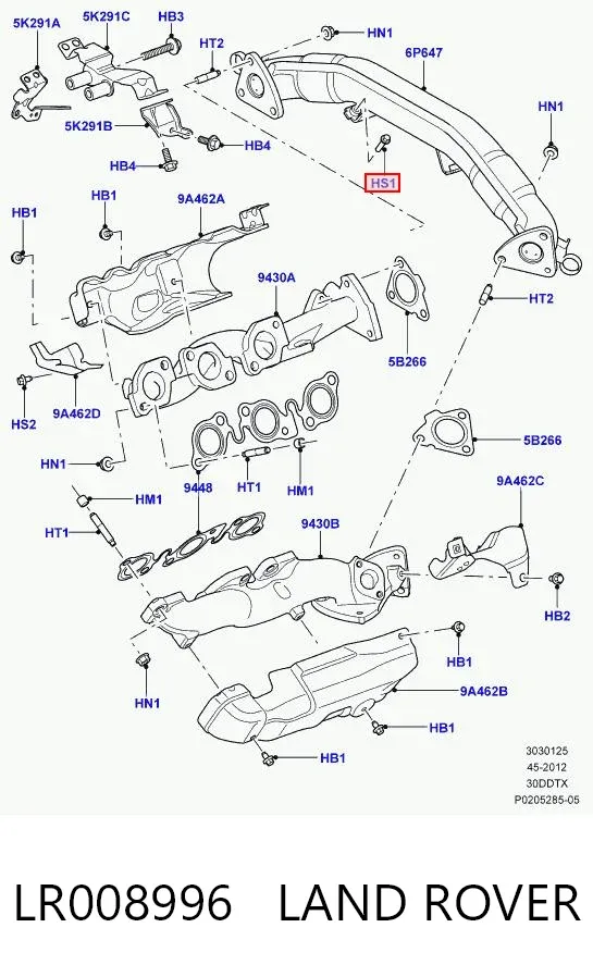 Болт выхлопной системы (глушителя) LR008996 Land Rover