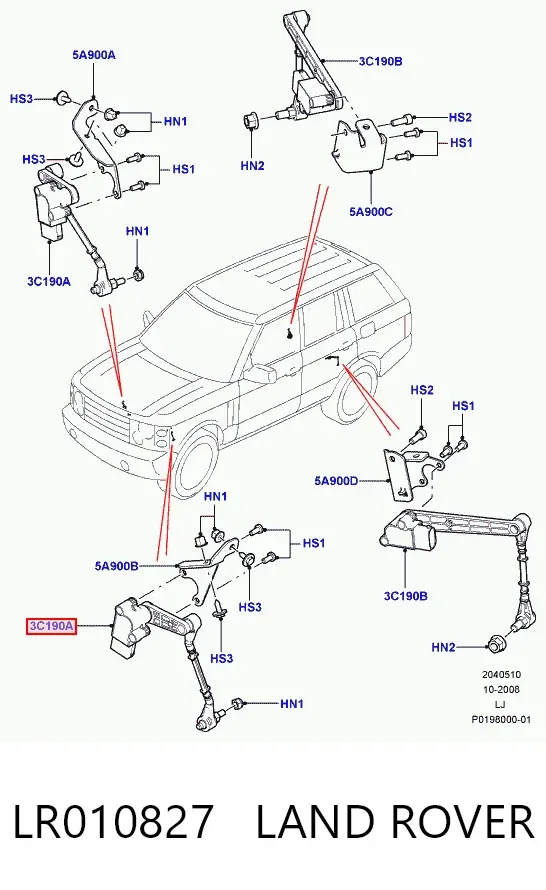 Датчик положения кузова LR010827 Land Rover