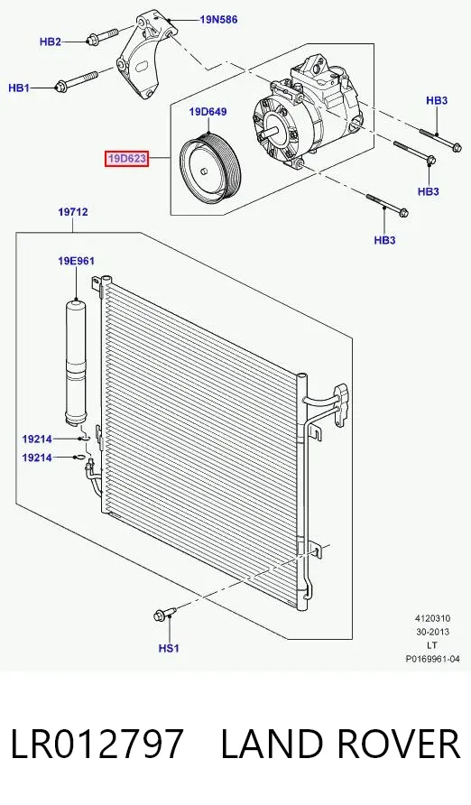 Компрессор кондиционера LR012797 Land Rover