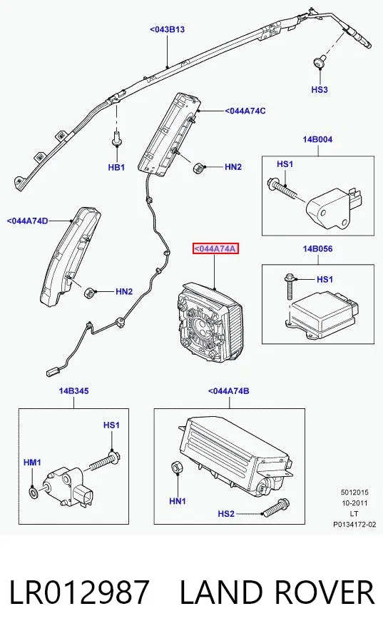 Подушка безопасности водителя LR012987 Land Rover